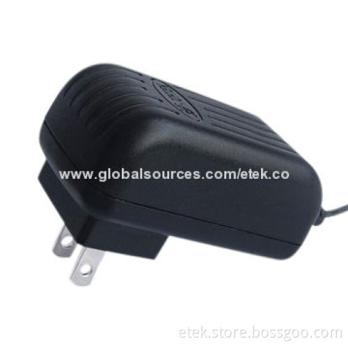 12W Series Switching Power Adapter with USA AC Plug and 2.8 to 24V Output Voltage